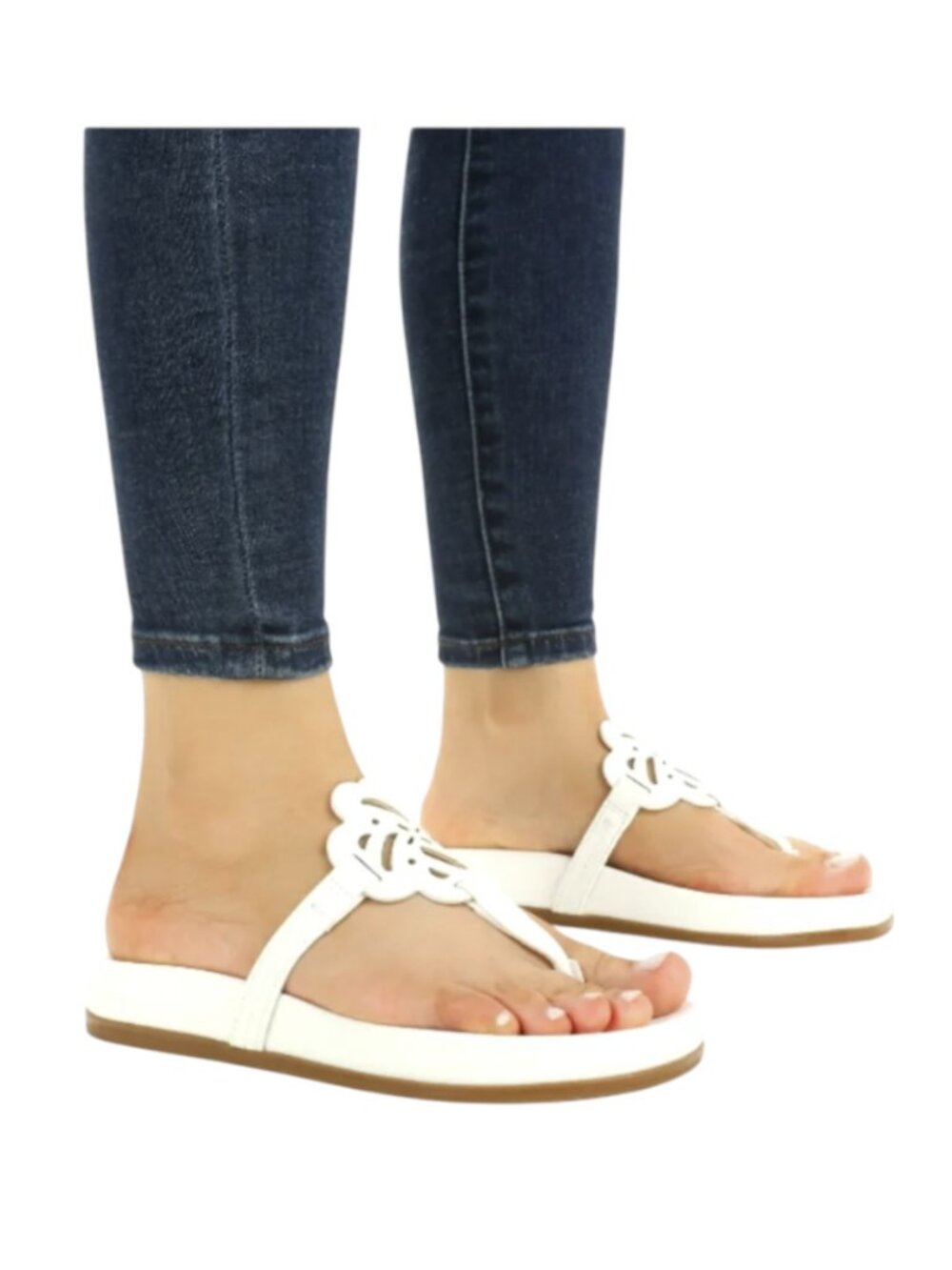 Sam & Libby Alexandra Thong Flip Flop Sandal in Bright White Y2K
